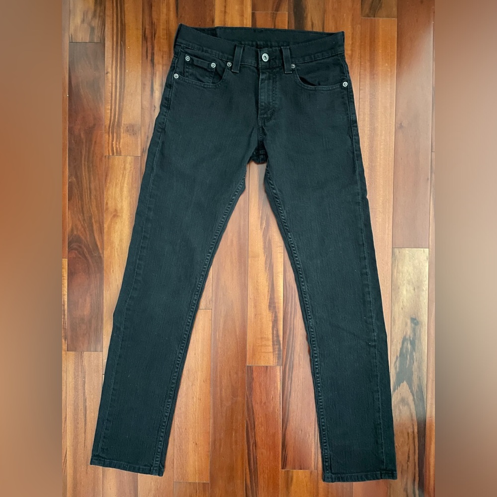 Levi's 511 Jeans Mens Straight Leg Slim Fit Black Dark Wash Denim Size 29x30